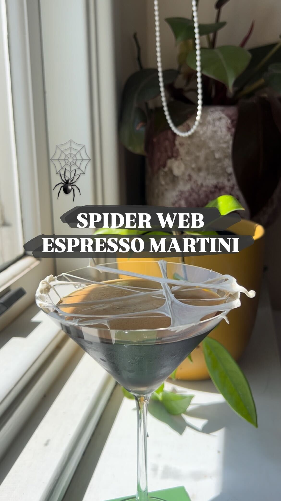 Spider Web Espresso Martini - Halloween Coffee Recipe