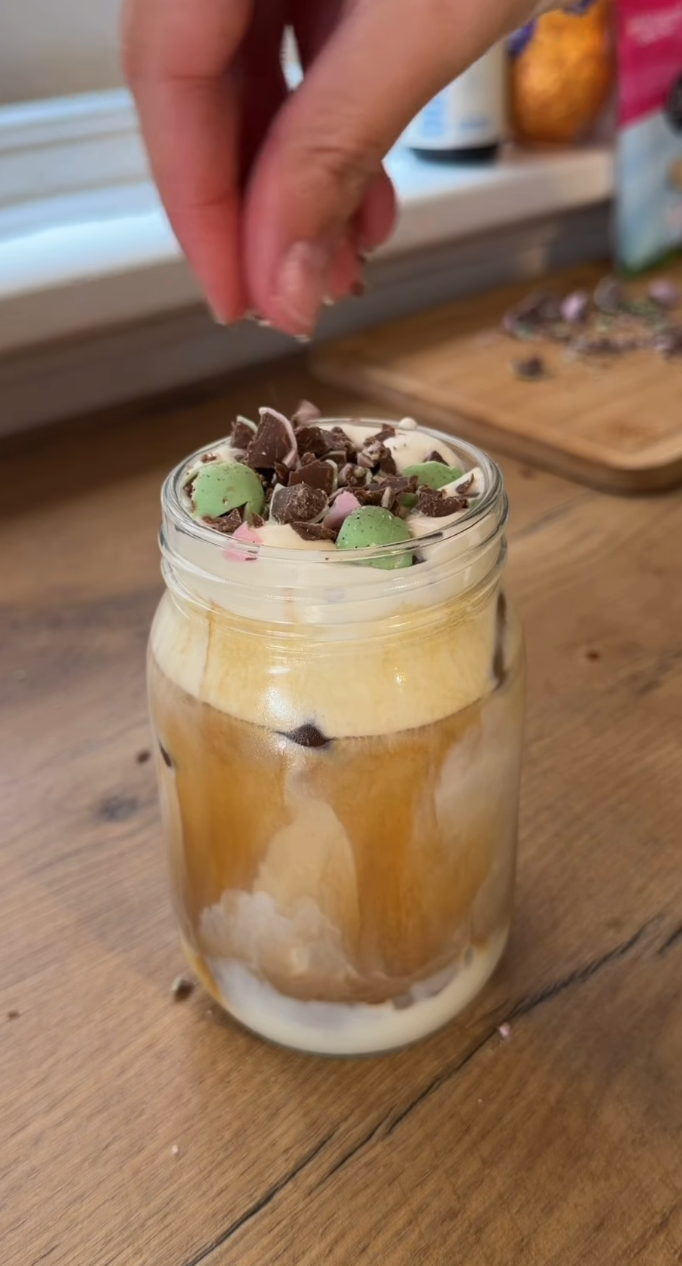 Mini Egg Iced Latte (The Easter Leftover Fix You’ll Actually Crave)