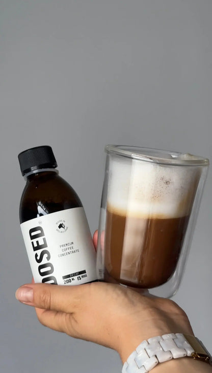 Dosed decaf coffee concentrate
