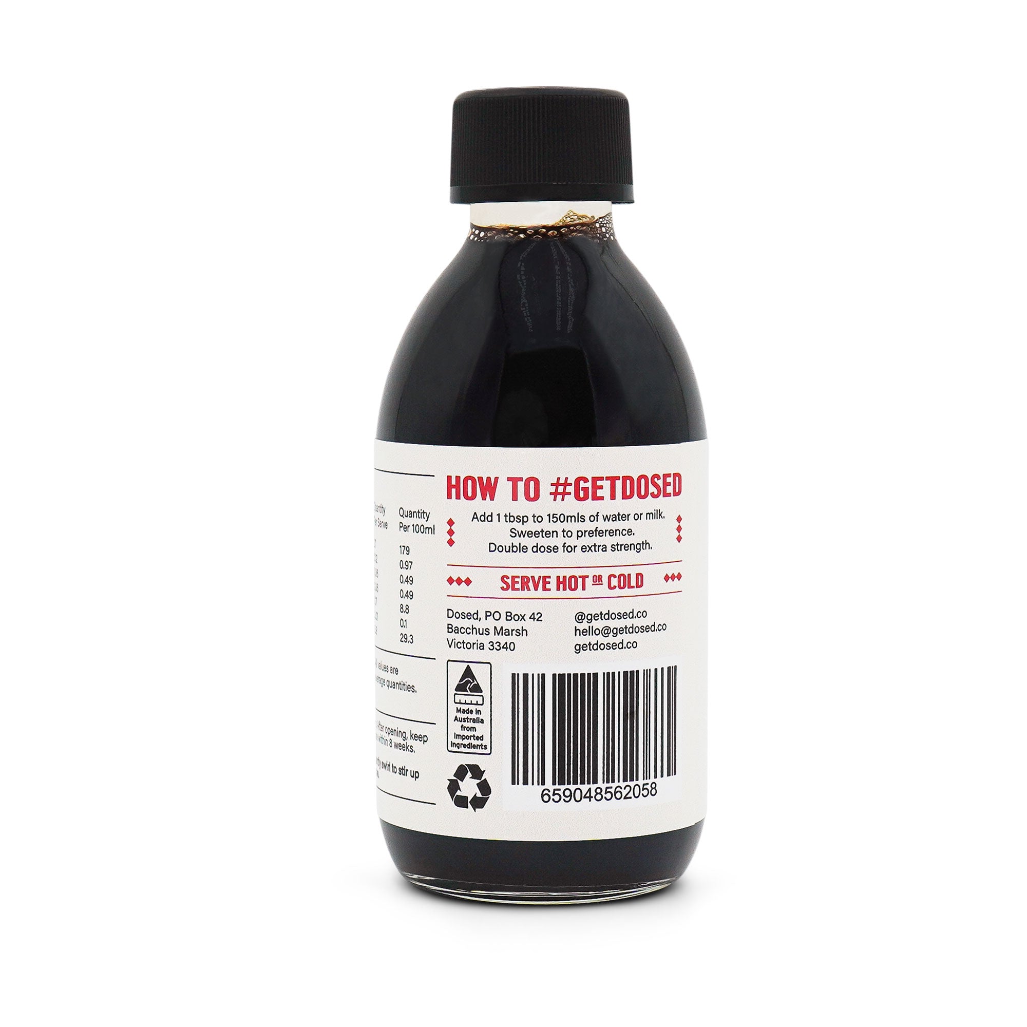 Liquid coffee concentrate dosed