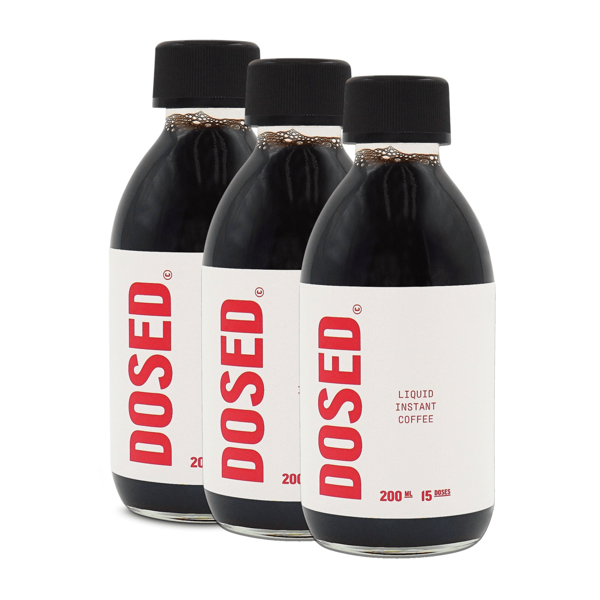 Dosed Coffee Concentrate Three Bottles